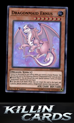 1st Edition Dragonmaid Ernus MYFI-EN015 Super Rare Mystic Fighters YuGiOh Card N - Image 1