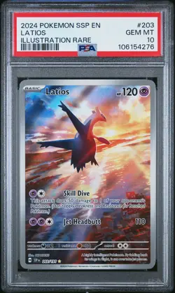 2024 POKEMON SSP EN-SURGING SPARKS ILLUSTRATION RARE #203 LATIOS PSA 10 - Image 1