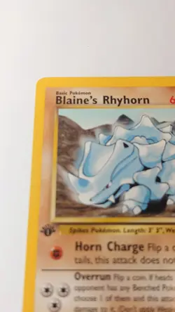 Pokemon Card - 1st Edition Blaine's Rhyhorn (65/132) Gym Challenge - Image 2