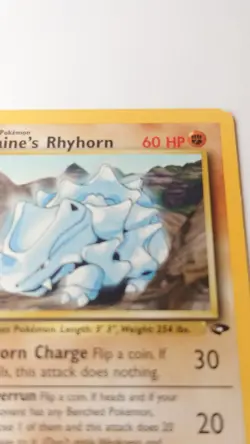 Pokemon Card - 1st Edition Blaine's Rhyhorn (65/132) Gym Challenge - Image 3