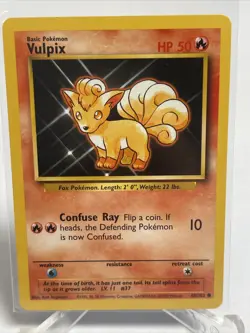 Vulpix 68/102 Base Set Unlimited Vintage WOTC Pokemon Card Near Mint - Image 2