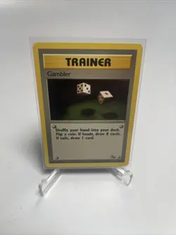 Gambler 60/62 Fossil Set Unlimited Common Pokemon Card Trainer WOTC 1999 LP-NM - Image 1