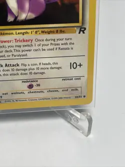 Rattata 66/82 Unlimited Team Rocket LP-NM Vintage Pokemon Card WOTC 2000 - Image 5