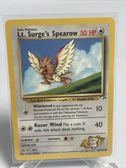 Pokemon WOTC Lt. Surge's Spearow 83/132 Gym Heroes Set UNLIMITED Common NM - Image 2