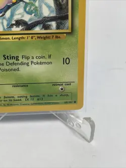 POKEMON WEEDLE 69/102 BASE SET COMMON NEAR MINT - Image 5