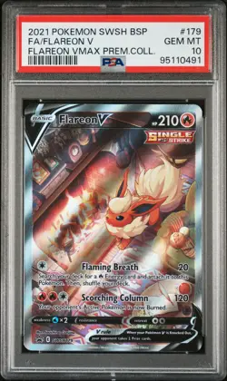 2021 POKEMON SWSH BLACK STAR PROMO #179 FULL ART/FLAREON V PSA 10 - Image 1
