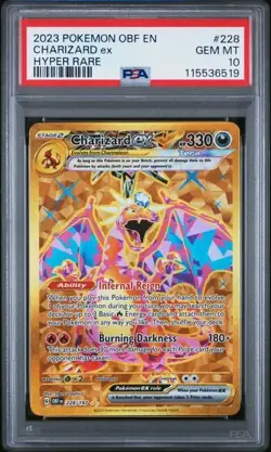 PSA 10 Charizard EX 228/197 Pokemon Scarlet Violet Obsidian Flames Gold Hyper - Image 1