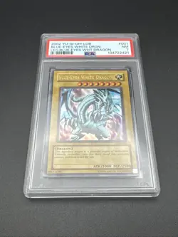 PSA 7 Yu-Gi-Oh! TCG Blue-Eyes White Dragon LOB-001 Unlimited - Image 1