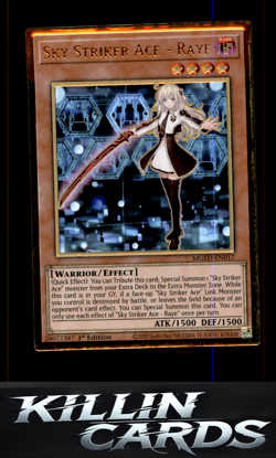1st Edition Sky Striker Ace - Raye MGED-EN017 Premium Gold Rare Maximum Gold: El - Image 1