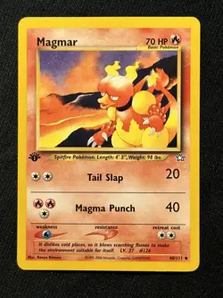 Magmar 1st Edition Neo Genesis 40/111 Pokemon Card - LP - Image 2