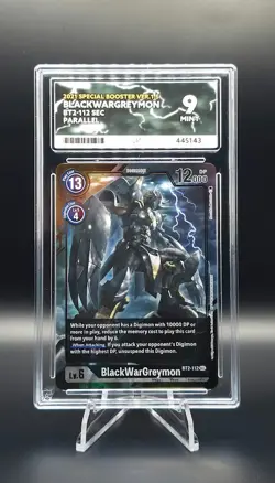 BlackWarGreymon - BT2-112 SEC Parallel - ACE Grade 9 MINT - Digimon Card Game - Image 1
