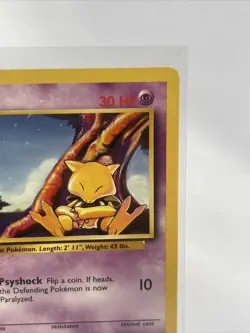 Abra 43/102 1999 Base Set Non-Holo English Pokemon Card NM - Image 4