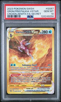 PSA 10 GEM MINT Origin Forme Palkia VSTAR GG67GG70 Crown Zenith Pokemon Card - Image 1