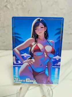 Tifa Lockhart Trading Card Waifu Goddess Story Anime Girl holo Karte Manga Full - Image 1
