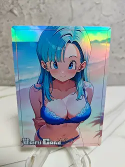 Bulma Trading Card Waifu Goddess Story Anime Girl holo Karte Manga Full Art - Image 1