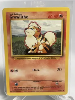 Pokemon Card Growlithe Base Set 1999 WOTC Uncommon 28/102 NM - Image 2