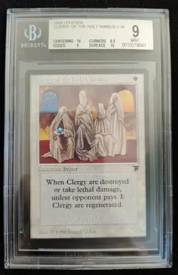 MTG Legends 1994 CLERGY OF THE HOLY NIMBUS BGS 9 MINT Magic The Gathering - Image 1
