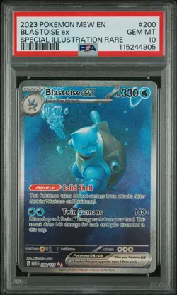 2023 POKEMON MEW EN-151 SPECIAL ILLUSTRATION RARE #200 BLASTOISE EX PSA 10 - Image 1