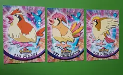 POKEMON 3 Topps Non holo PIDGEY, PIDGEOT Blue Logo & PIDGEOTTO Black Logo 1999! - Image 2