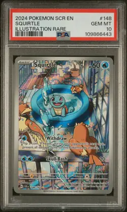 2024 POKEMON SCR EN-STELLAR CROWN ILLUSTRATION RARE #148 SQUIRTLE PSA 10 - Image 1