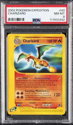 2002 POKEMON EXPEDITION #40 CHARIZARD PSA 8 - Image 1