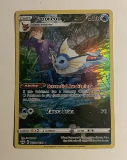Vaporeon TG02/TG30 Swsh09: Brilliant Stars Trainer Gallery Holo Pokemon Cars - Image 1