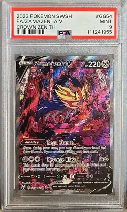 2023 POKEMON CROWN ZENITH ZAMAZENTA V GG54/GG70 PSA 9 - Image 1