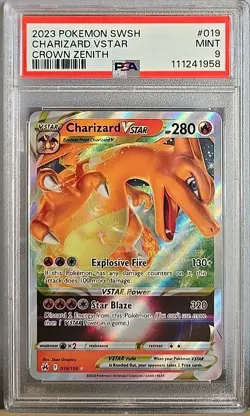 2023 Pokemon Crown Zenith Charizard VSTAR Ultra Rare 019/159 PSA 9 - Image 1