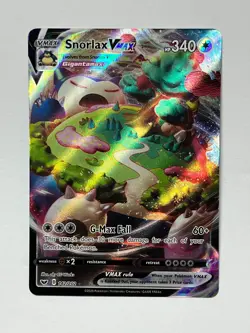Pokemon TCG Snorlax VMAX Sword & Shield Base Set 142/202 Holo Ultra Rare - Image 1