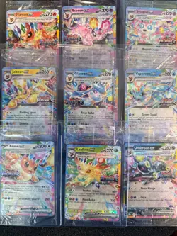 Sealed Pokemon Prismatic Evolutions Stamped EX Promo Cards 9/9 Complete Set - Image 1