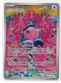 Pokemon Card TCG Flamigo 227/193 Holo Illustration Rare Paldea Evolved Art NM - Image 1