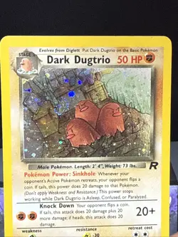 Pokemon Card Dark Dugtrio 6/82 Team Rocket Set SWIRL Holo Set Played - Image 2
