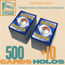500 Official Pokemon Card Lot - No Trainers, Dupes, Energy + 10 HOLOS NM+ - Image 1