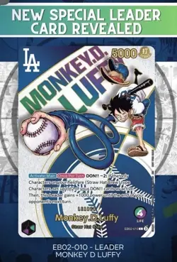 Los Angeles LA Dodgers X One Piece Monkey D Luffy Leader Promo Card 7/3/25 SGA - Image 1