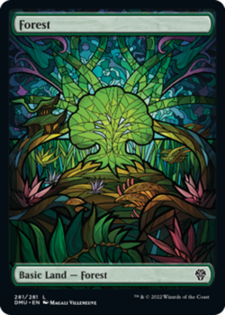 1 x Forest (281) - Foil - Showcase - Dominaria United - Light Play - MTG - Image 1