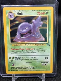 Pokemon TCG Muk 13/62 Holo Rare Fossil Set WOTC 1999 LP Vintage - Image 1