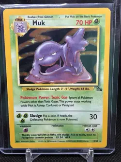 Pokemon TCG Muk 13/62 Holo Rare Fossil Set WOTC 1999 LP Vintage - Image 4