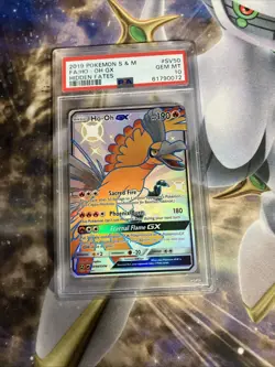 2019 Pokemon Sun & Moon Hidden Fates Ho-Oh GX SV50/SV94 PSA 10 Gem Mint - Image 1