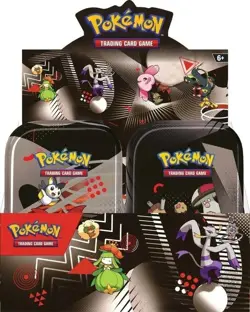 Pokemon Unova Black Bolt White Flare Mini Tin Display 8 tins 16 packs Sealed - Image 4