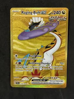 Raging Bolt ex Gold Hyper Rare 218/162 Pokemon Temporal Forces English - Image 1