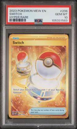 2023 POKEMON MEW EN-151 HYPER RARE #206 SWITCH PSA 10 - Image 1