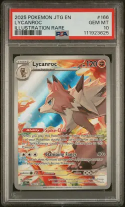 2025 POKEMON JTG EN-JOURNEY TOGETHER ILLUSTRATION RARE #166 LYCANROC PSA 10 - Image 1