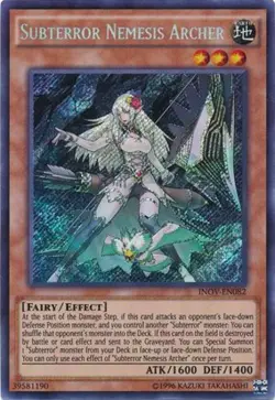 Yugioh Subterror Nemesis Archer INOV-EN082 Unlimited Secret Rare Near Mint Fast - Image 1