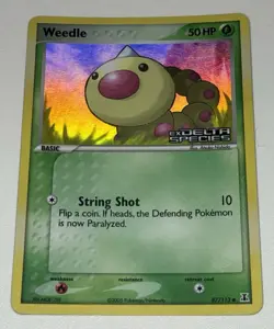 Weedle 87/113 Delta Species Pokemon Card Reverse Holo Stamped Lightly Played LP - Image 1