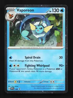 Vaporeon SVP 168 English Pokemon Card TCG - Image 1