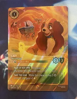 Lady Decisive Dog Enchanted Holo Card 205/204 Reign of Jafar Near Mint Condition - Image 1