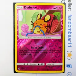Dedenne REVERSE HOLO card 142/214 Sun & Moon Lost Thunder 2018 Pokemon Antenna - Image 1
