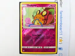 Dedenne REVERSE HOLO card 142/214 Sun & Moon Lost Thunder 2018 Pokemon Antenna - Image 3