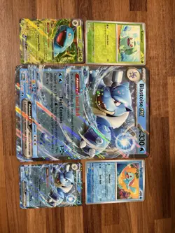 Pokemon 151 Blooming Waters Premium Collection 5 Promo Cards Jumbo Blastoise - Image 1