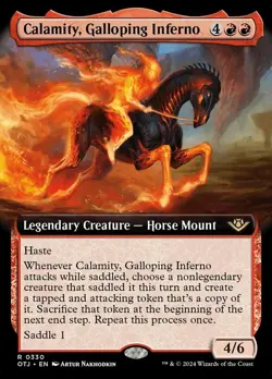 1 x Calamity, Galloping Inferno - Foil - Extended Art - Outlaws of Thunder Junct - Image 1